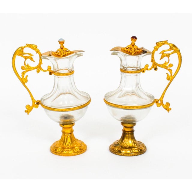 19th Century French Ormolu & Glass Ewers, Set of 2 For Sale - Image 13 of 14