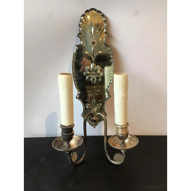 1920s 1920s Large Mirrored Sconces - A Pair For Sale - Image 5 of 11