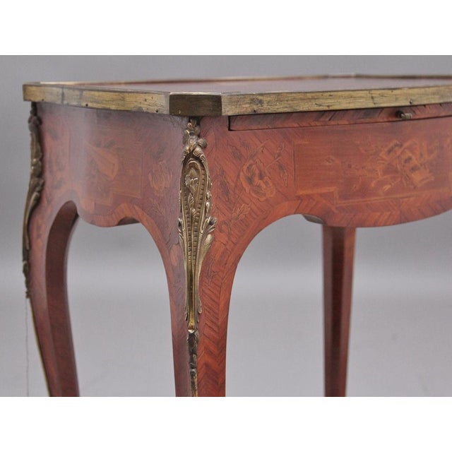 Wood Early 20th Century French Kingwood and Marquetry Side Table, 1910 For Sale - Image 7 of 16