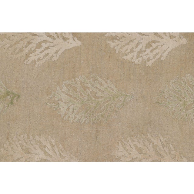 Rug & Kilim’s Block Print Rug With Sage and Ivory Leaf Florals For Sale In New York - Image 6 of 8