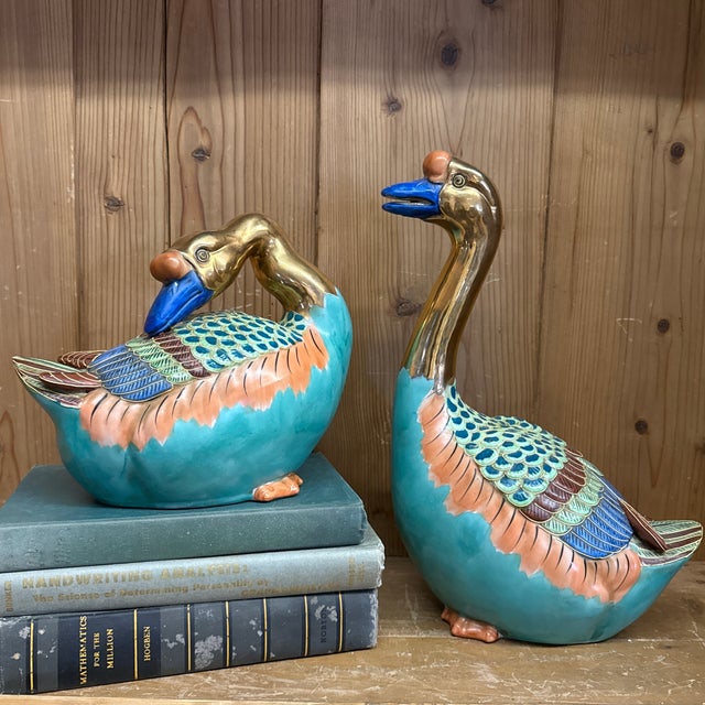 Japanese Geese Figurines Vintage by Andrea Sadek Pair of Two. For Sale - Image 3 of 7