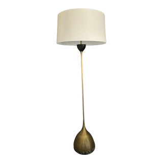 Contemporary Uttermost Iron and Marble Floor Lamp For Sale