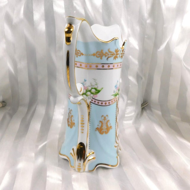 Traditional 1940s Royal Danube Blue and White Pitcher For Sale - Image 3 of 7