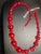 1960s 1960s Red Cats Eye Lucite Beads Interspersed With Cherry Red Faceted Glass For Sale - Image 5 of 5