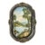 Vintage Folk Art Landscape Painting in Ornate Carved Frame For Sale