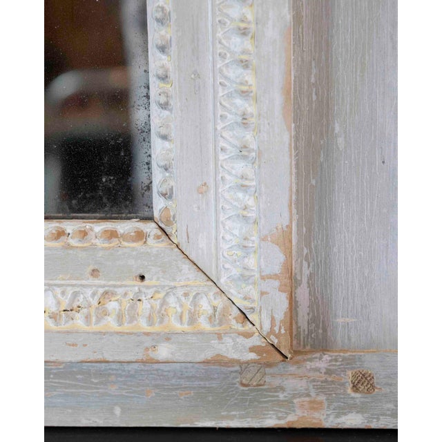 French 18th Century Louis XVI Painted Trumeau Mirror For Sale - Image 4 of 10