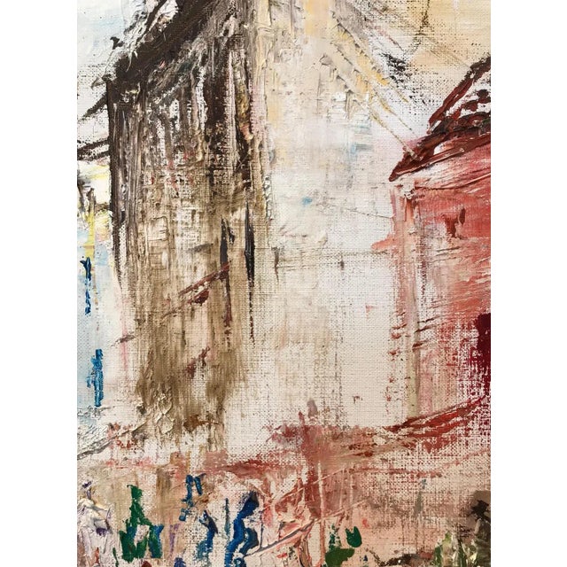 Barbara Robinson, Village Square, Coggeshal, Oil on Canvas For Sale - Image 5 of 9