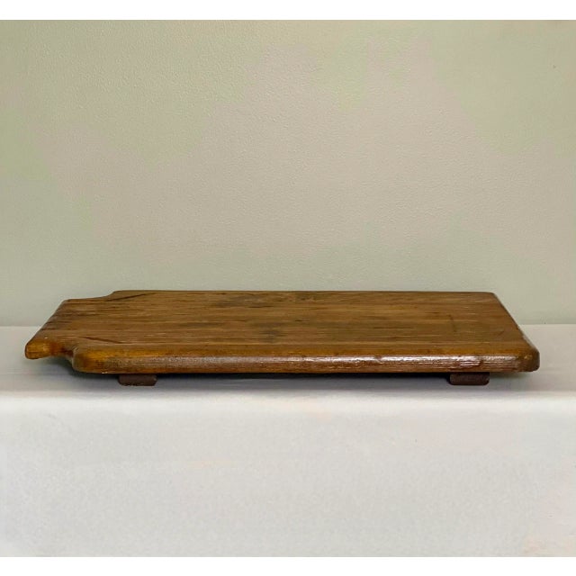 Late 19th Century 19th Century Primitive Large Hand-Crafted Solid Oak Drain Board For Sale - Image 5 of 12