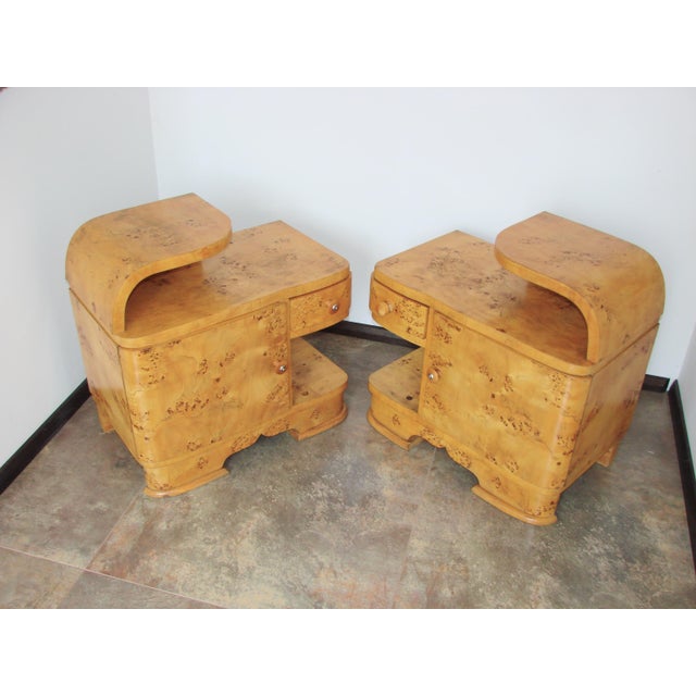 Vintage Art Deco Bedside Tables, 1940s, Set of 2 For Sale - Image 10 of 12