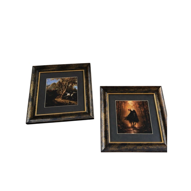Early 21st Century Pair of Framed Headless Horseman Halloween Art Prints, 13” X 13” For Sale - Image 5 of 8