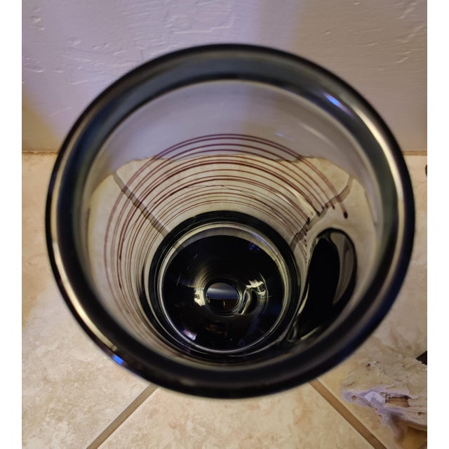 Light Gray 1962 Signed Holmegaard 19p62 1867 Tall Smoked Translucent Patterned Mid Century Vase by Per Lutken For Sale - Image 8 of 12