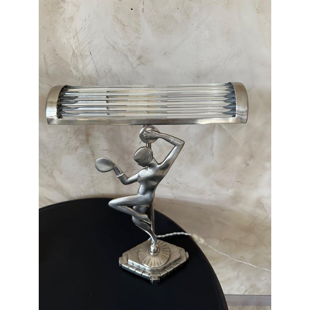 Metal Art Deco Table Lamps, 1930, Set of 2 For Sale - Image 7 of 12