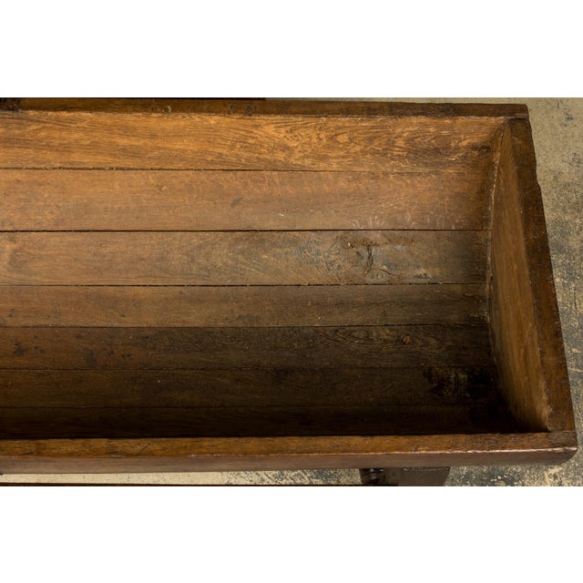 Brown 18th Century French Provincial Oak Petrin Dough Bin Table For Sale - Image 8 of 18