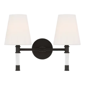 Chapman & Myers by Visual Comfort Studio Hanover 2-Light Bath Vanity Sconce in Aged Iron