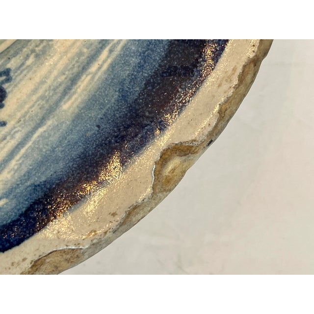 18th Century Dutch Delft Pottery Blue and White Figural Plates, A-Pair For Sale - Image 10 of 11