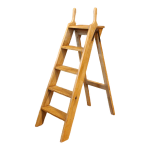 Circa 1900 English Stripped Pine Shop Keeper's Ladder