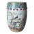 Vintage Chinese Famille Rose-Style Hand-Painted Porcelain Garden Stool With Pierced Cash-Coin Motifs For Sale