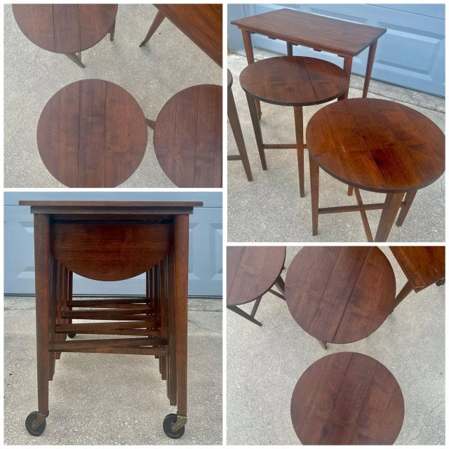 Vintage Nesting Side Tables | in the Style of Poul Hundevad For Sale - Image 10 of 12