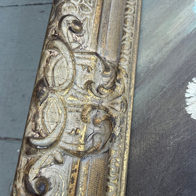 1960’s Original Impressionist Still Life Flowers in Vase Painting Chunky Frame For Sale - Image 4 of 5