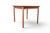 A compact square table that opens to seat six with a smooth, effortless draw leaf mechanism. Clean tapered legs, warm teak...