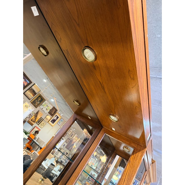 Thomasville Thomasville Oak Vintage Wall Unit Cabinet For Sale - Image 4 of 10