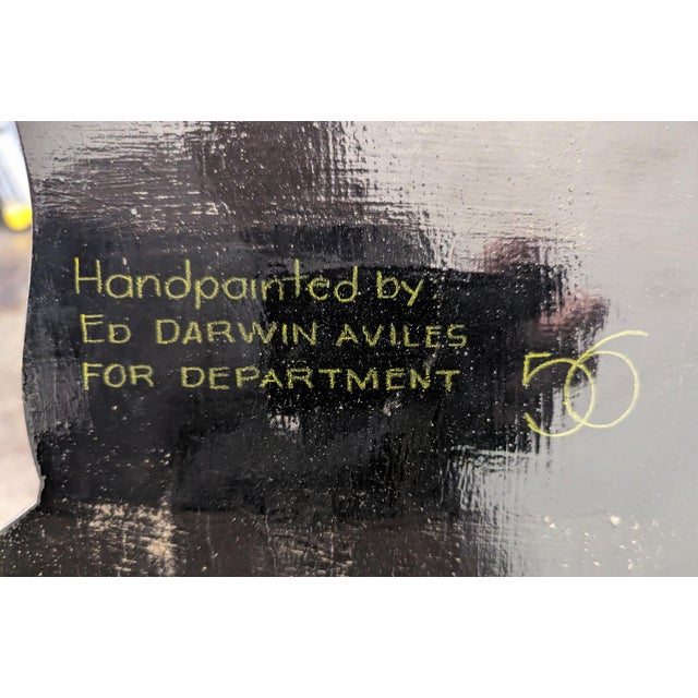 Cat Bench Hand Painted Folk Art Circa 1980 For Sale - Image 9 of 11