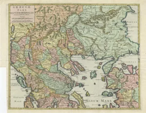 Antique Engraved Map of the Northern Part of Greece and the Aegean Sea, 1730s