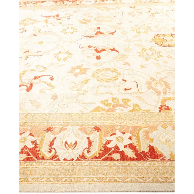Solo Rugs Mogul, One-of-a-Kind Hand-Knotted Area Rug in Ivory, 9' 2" x 12' 2" For Sale - Image 4 of 8