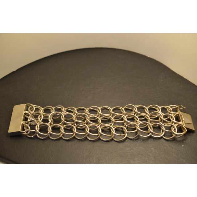 1970s Vintage Handmade 925 Silver Bracelet For Sale - Image 5 of 8