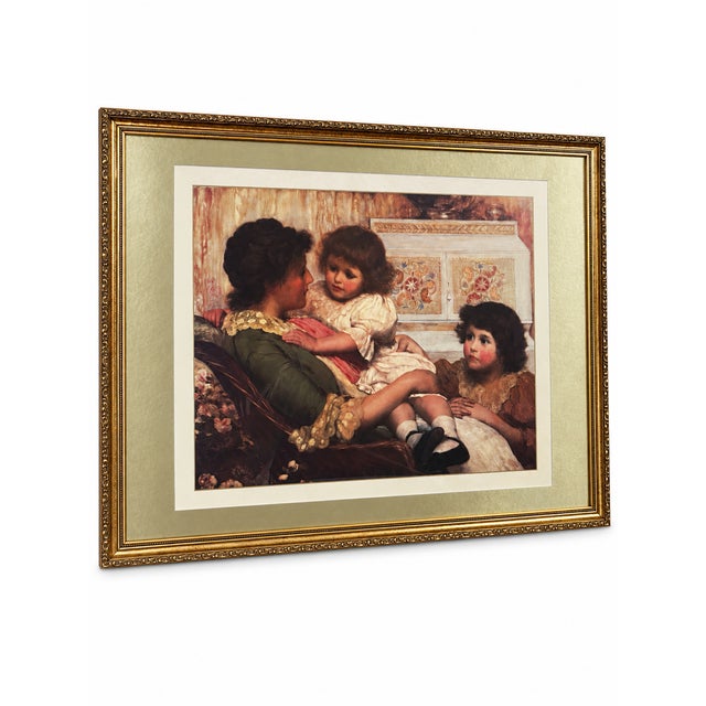 Traditional Mother and Children Figurative Print in Ornate Gold-Tone Frame For Sale In Las Vegas - Image 6 of 10