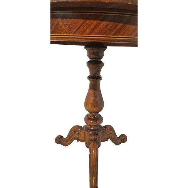 1980s French Side Table with Inlaid Top, 1980s For Sale - Image 5 of 7