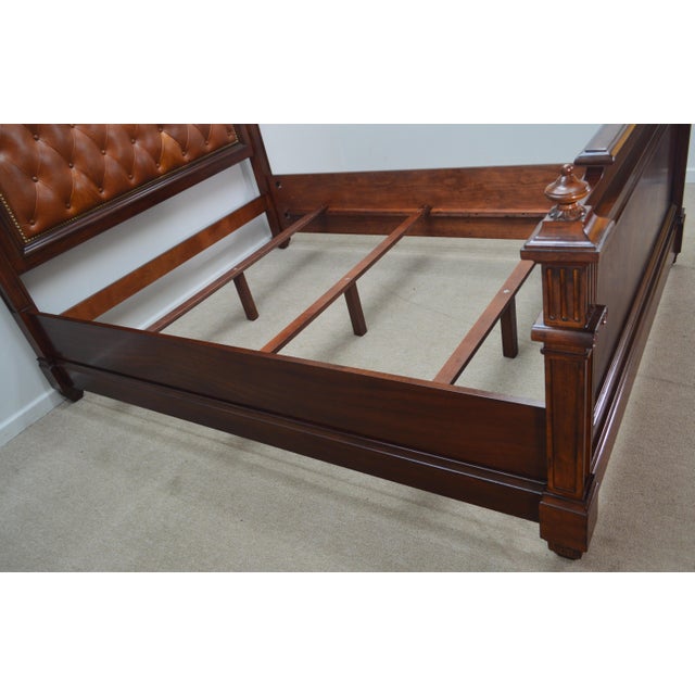 Ralph Lauren Mahogany Queen Leather Bed Frame Chairish
