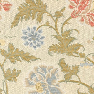 Sample - Schumacher Lampasso Flori Fabric in Berry For Sale