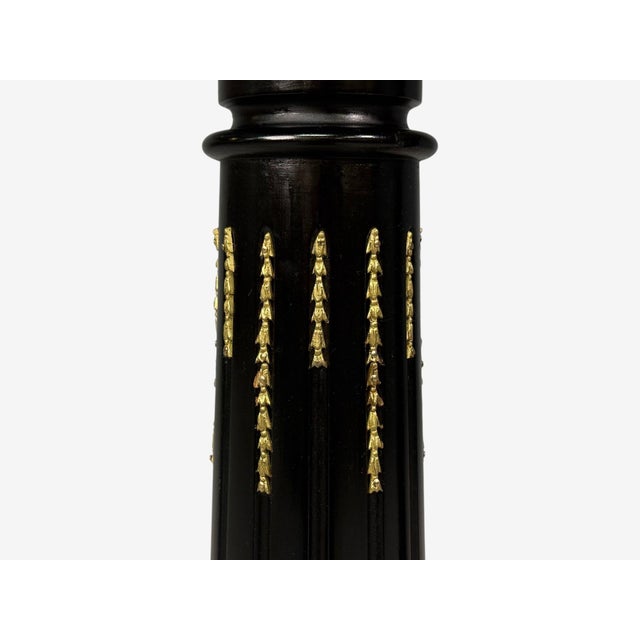 Hollywood Regency, Marble Top Pedestals, Ebonized Wood, Bronze, France, 1960s For Sale In New York - Image 6 of 11