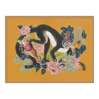 Monkey Business by Allison Cosmos in Gold Frame, Small Art Print For Sale