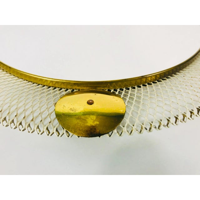 Mid-Century Italian Round Metal and Brass Mirror, Italy For Sale - Image 6 of 10