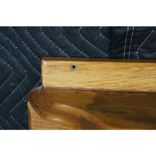 Antique Oak Coat Rack Shelf Salvaged Door Knob Hooks Grapevine Architectural 30" For Sale - Image 9 of 18