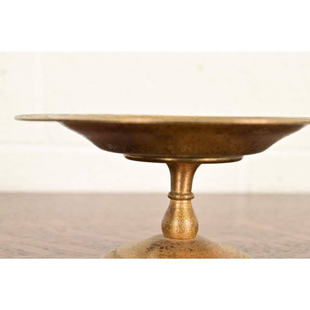 Tiffany Studios New York Bronze Doré Pedestal Bowl or Compote Dish With Abalone Inlay For Sale - Image 10 of 15