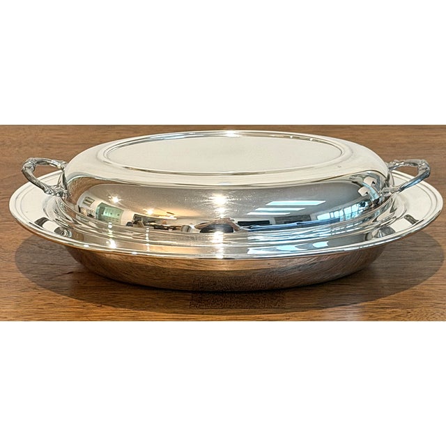 Sheffield Silver Co. Silver Serving Dish With Glass Insert For Sale - Image 4 of 15