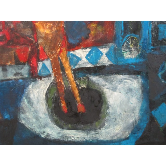 Attributed to Agustin Ubeda Mid Century Modern Don Quixote Horse Oil Painting For Sale - Image 4 of 6