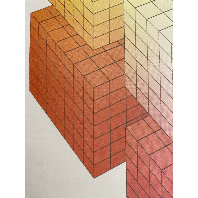 Postmodern Colorful Dot Matrix Cube Lithograph (1981) For Sale - Image 13 of 17
