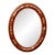 Red Lacquered Chinoiserie Oval Hand Painted Wall Mirror For Sale