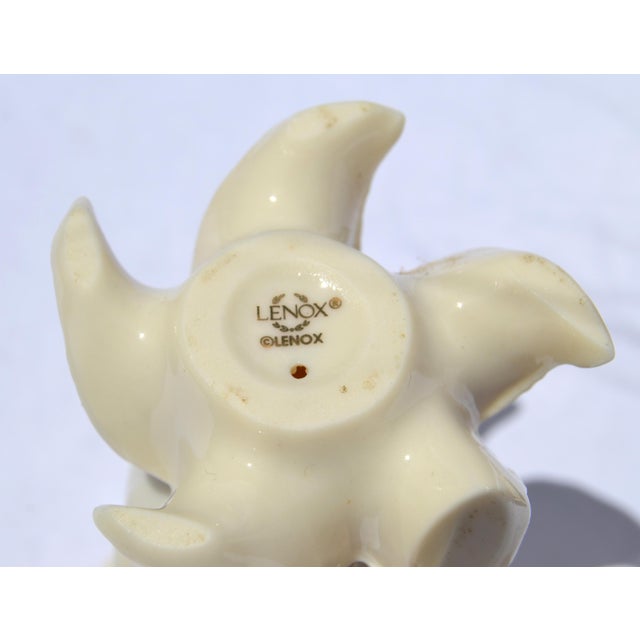 Mid-20th Century Lenox Rose Shaped Ceramic Fine Bone China Candle Holders, Pair For Sale - Image 12 of 13