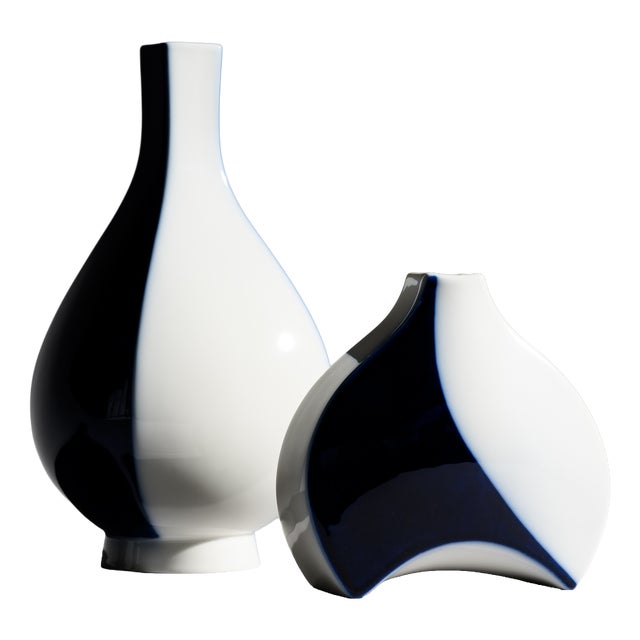 Modernist Porcelain Vases by Trude Petri and Konrad Quillmann for KPM Berlin, 1960s, Set of 2 For Sale