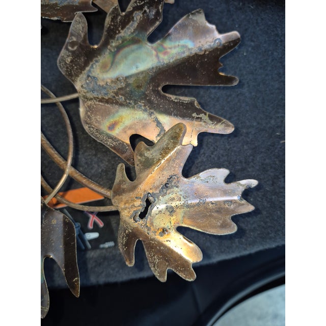 1970s Mid-Century Modern Curtis Jere Style Copper Maple Leaf Wall Sculpture For Sale - Image 9 of 15
