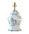 Chinoiserie Pair Vintage Chinoiserie 6 Sided Blue and White Painted Tole Temple Jar Lamp For Sale - Image 3 of 8