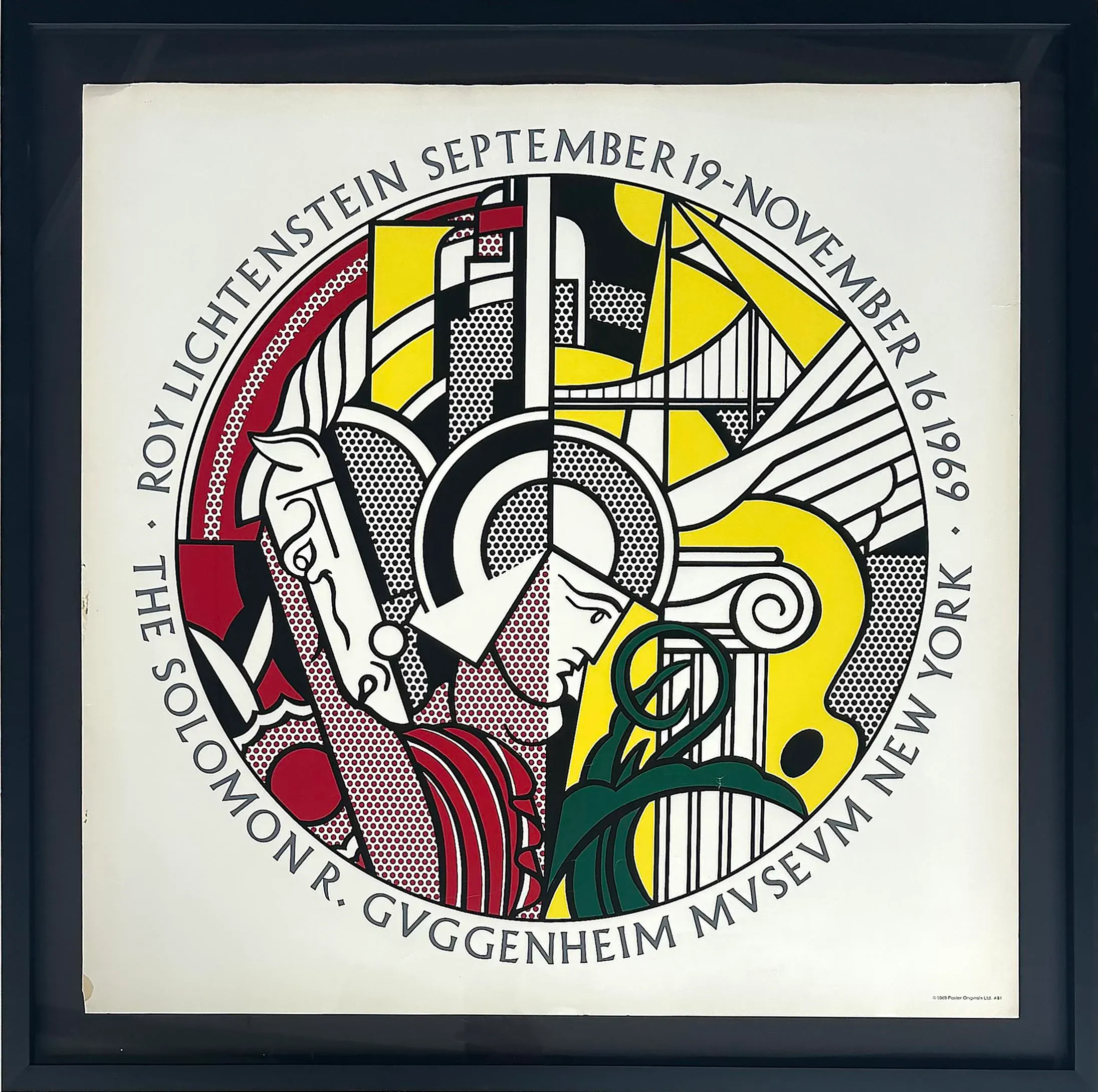 guggenheim museum / ポスター / アートポスター 1969 Roy Lichtenstein Guggenheim Museum Exhibition Poster, Framed