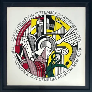 1969 Roy Lichtenstein Guggenheim Museum Exhibition Poster, Framed