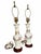 French Country Vintage Ivory Floral Ceramic Table Lamps With Gold Accents — A Pair For Sale - Image 3 of 8