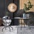 Moroccan Matthew Izzo Home Moroccan Zellige Midnight Sky Terra Cotta Tile and Iron X Base 24" Round Side Table For Sale - Image 3 of 4
